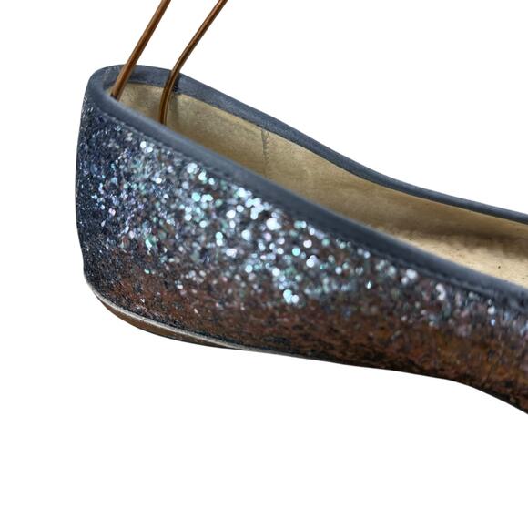 Ugg Alloway Ice Blue Glitter Sherpa Wool Lined Slip On Flats Shoes Womens sz 12 - Picture 3 of 16